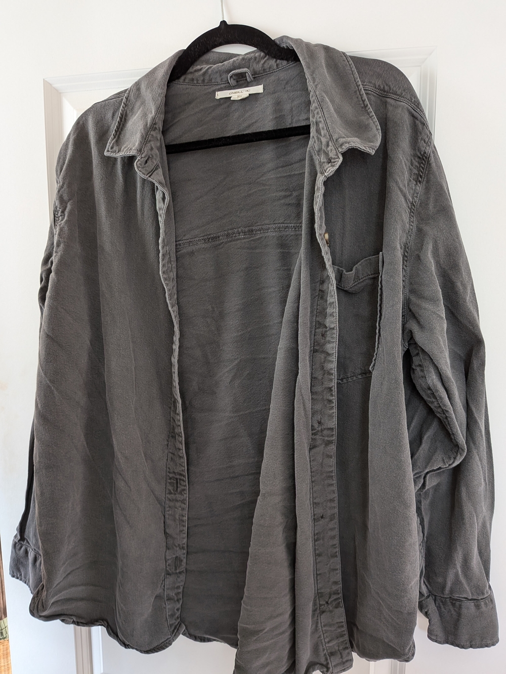 O'Neill Women's Gray Washed Button-Down Shirt